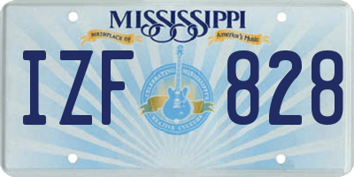 MS license plate IZF828