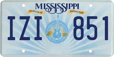 MS license plate IZI851