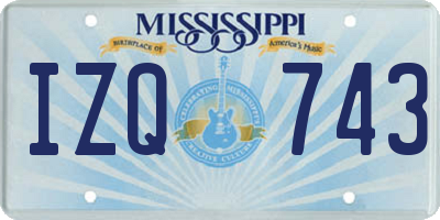 MS license plate IZQ743