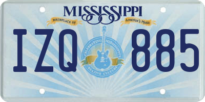 MS license plate IZQ885