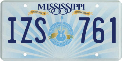 MS license plate IZS761