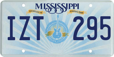 MS license plate IZT295