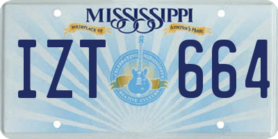 MS license plate IZT664