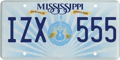 MS license plate IZX555