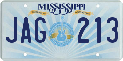 MS license plate JAG213