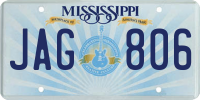 MS license plate JAG806