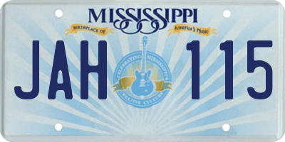 MS license plate JAH115