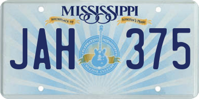 MS license plate JAH375