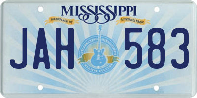 MS license plate JAH583