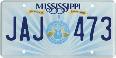 MS license plate JAJ473