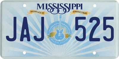 MS license plate JAJ525
