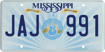 MS license plate JAJ991