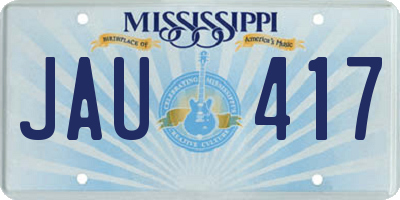 MS license plate JAU417