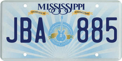 MS license plate JBA885