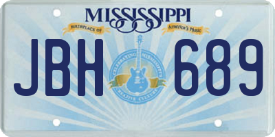 MS license plate JBH689