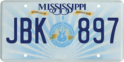 MS license plate JBK897