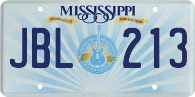 MS license plate JBL213