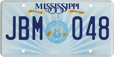 MS license plate JBM048