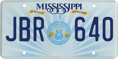 MS license plate JBR640