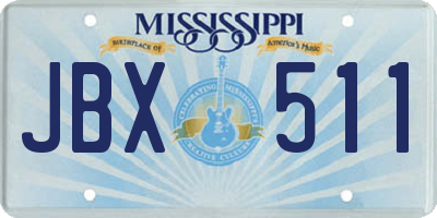 MS license plate JBX511
