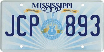 MS license plate JCP893