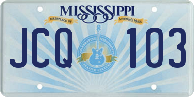 MS license plate JCQ103