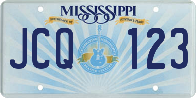 MS license plate JCQ123