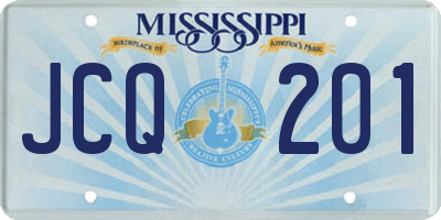 MS license plate JCQ201