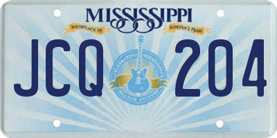 MS license plate JCQ204