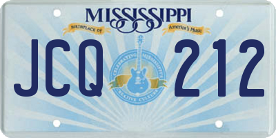 MS license plate JCQ212