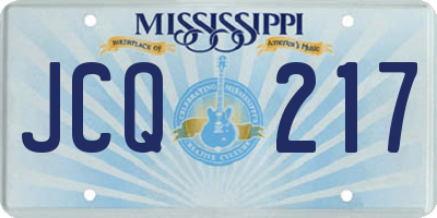 MS license plate JCQ217