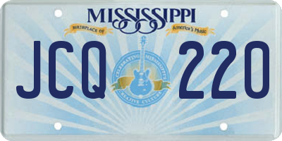 MS license plate JCQ220