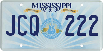 MS license plate JCQ222