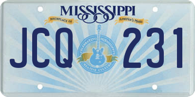 MS license plate JCQ231