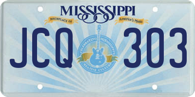 MS license plate JCQ303