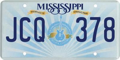 MS license plate JCQ378