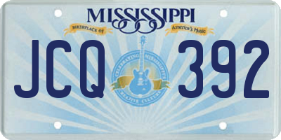 MS license plate JCQ392