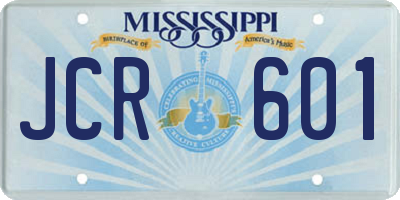 MS license plate JCR601