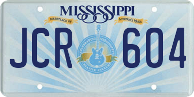 MS license plate JCR604