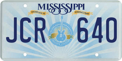 MS license plate JCR640