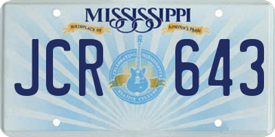 MS license plate JCR643