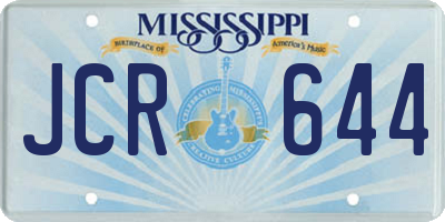 MS license plate JCR644