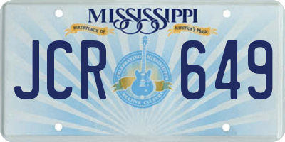 MS license plate JCR649