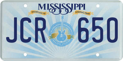 MS license plate JCR650