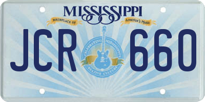 MS license plate JCR660