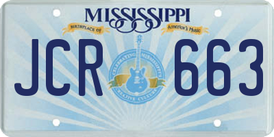 MS license plate JCR663