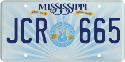 MS license plate JCR665