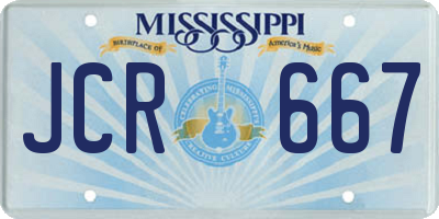 MS license plate JCR667