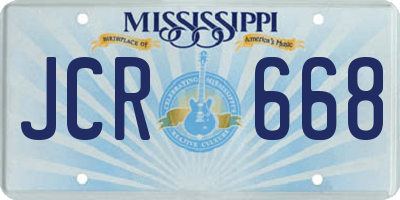 MS license plate JCR668