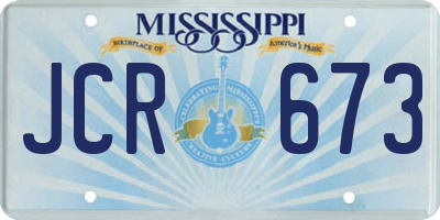 MS license plate JCR673